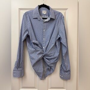 Scotch & Soda Men's Blue and White Striped Dress Shirt